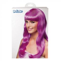 Fialová dámska dlhá parochňa s ofinou